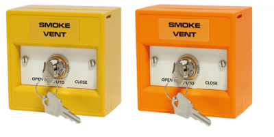Smoke Vent Firemans Key Switch Orange Yellow AOV Manual Override Resettable