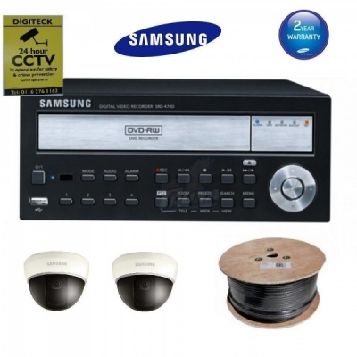 Samsung CCTV Package 1x DVR 2x Camera Home Security Kit Surveillance