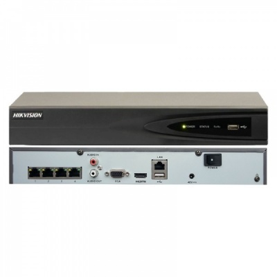 Hikvision DS-7604NI-K1/4P Embedded Plug & Play 4K 4 Channel Surveillance CCTV NVR PoE
