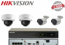Hikvision 2x Dome 2x Bullet Cameras External IR 4MP 4 Channel NVR 1TB CCTV Kit