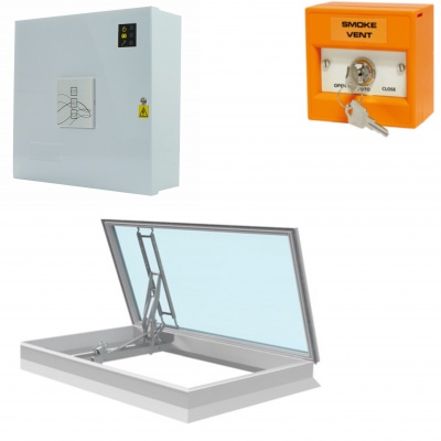 AOV Kit Hatch Stair Vent with Panel Control & Fireman Key Switch