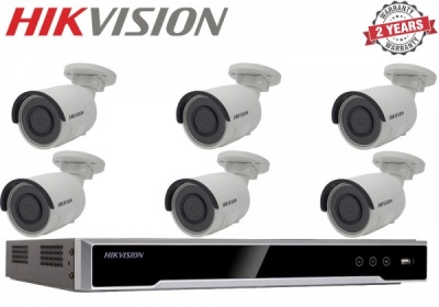 Hikvision 6x 4MP External Mini Bullet Surveillance Cameras +8CH NVR Recorder 1TB