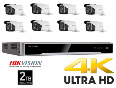 Hikvision 4K CCTV Security Camera NVR 8MP Home Recording Kit Bullet Cameras
