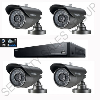 Samsung CCTV Kit 1x 8 Channel DVR 1TB + 4x High Res Vandal Proof Bullet Cameras