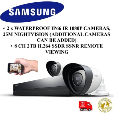 SAMSUNG SDH-P4021/UK 1080p HDTV 2TB Hybrid Security Kit Bullet Cameras
