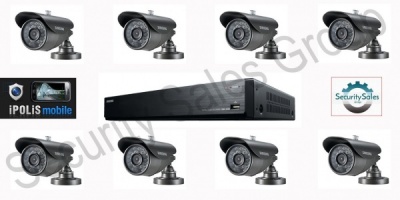 Samsung CCTV Kit 1x 16 Channel DVR 1TB + 8x High Res Vandal Proof Bullet Cameras