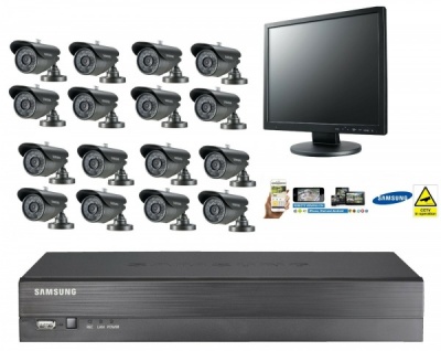 Samsung 16 Channel CCTV Security Kit Bullet Camera Monitor Remote Viewing