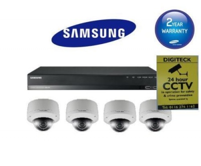 Samsung CCTV Kit SRN-472S NVR & 4 x SNV-7080P Vandal Proof High Res 3MP Cameras
