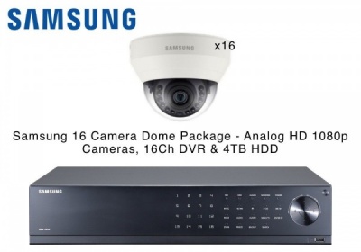 Samsung 16 Dome Cameras HD 1080p Analogue & 16Ch DVR 4TB HDD Smart Phone Viewing