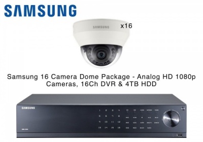 Samsung 16 Dome Cameras HD 1080p Analogue & 16Ch DVR 4TB HDD Smart Phone Viewing