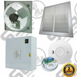 AOV Automatic Vent Smoke Extractor Ventilation Fan High Temp w/Control Panel Kit
