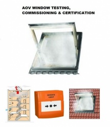 AOV WINDOW COMMISSIONING TESTING & CERTIFICATION SMOKE VENT FAN SMOKE SHAFT