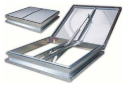 Stainless Steel AOV Dome Window Roof Vent 140 Smoke Fire NHEV 1m x 1m 24vdc