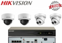 Hikvision 2x Dome 2x Turret CCTV Cameras 4MP External & 4CH NVR Network Recorder