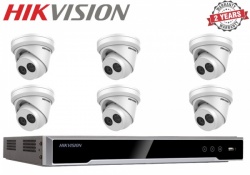 Hikvision 6x Turret Network CCTV Surveillance Cameras 8 Channel NVR Recorder 1TB
