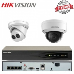 Hikvision 4CH NVR 1TB 1x Dome 1x Turret 2.4mm Camera External 4MP IR CCTV Kit