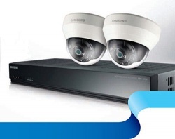 Samsung SRK-3020S Kit 1x 4CH PoE NVR W/ 2x 3.6mm Full HD 1080p Dome CCTV Cameras