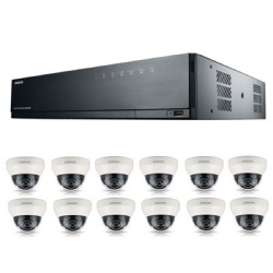 Samsung SRK-5120S 16Ch IP 8MP PoE NVR 3TB HD & 12x 1080p Dome CCTV Cameras 3.6mm