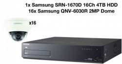 Samsung 16x 2MP Vandal-Res Network Dome HD CCTV 1080p & SRN-1670D 16CH 4TB NVR