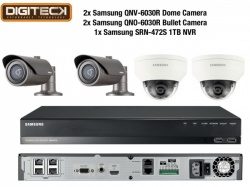 Samsung 2MP CCTV Security Package 4 Camera Full HD 1080p IP PoE + 1TB NVR Kit