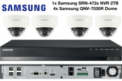 Samsung 4MP Vandal Res Network Dome Camera (x4) & 4CH NVR PoE 2TB CCTV Package