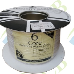 CQR 6 Core CCA Alarm Cable White - 100m Reel 0.2mm